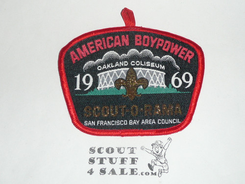 San Francisco Bay Area Council Scout-O-Rama Woven Patch, 1969, black background