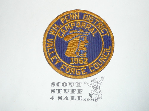 Valley Forge Council William Penn District Camporal Patch, 1952