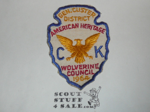 Wolverine Council General Custer District American Heritage Patch, 1964