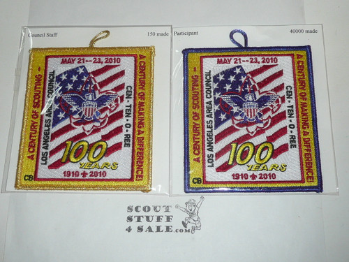 Los Angeles Area Council 100th BSA Anniversary celebration Patch set