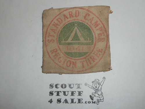 Region 3 1941 Standard Camper Canvas Patch, used