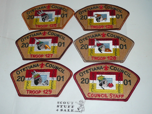 2001 National Jamboree JSP - Otetiana Council, Set of 6 patches