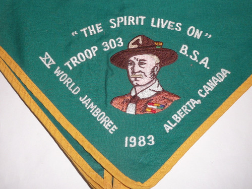 1983 World Jamboree JCP - East Central Region Troop 303 Jamboree Contingent Neckerchief, Embroidered