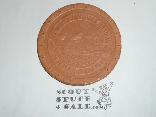 1983 Boy Scout World Jamboree Leather Patch, Embossed