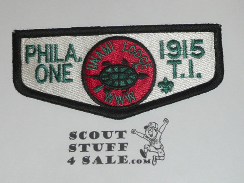 Order of the Arrow Lodge #1 Unami Flap Patch, fully embr copy of f1, velcro on the back