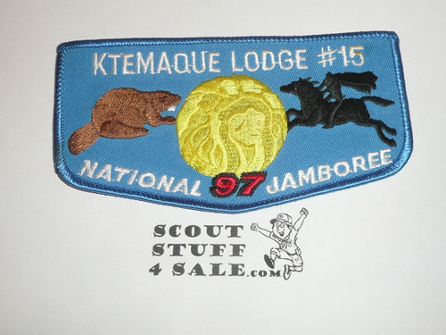 Order of the Arrow Lodge #15 Ktemaque f4 1997 National Jamboree Flap Patch - Boy Scout