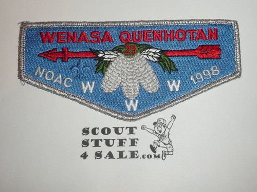 Order of the Arrow Lodge #23 Wenasa Quenhotan s21 1998 NOAC Flap Patch