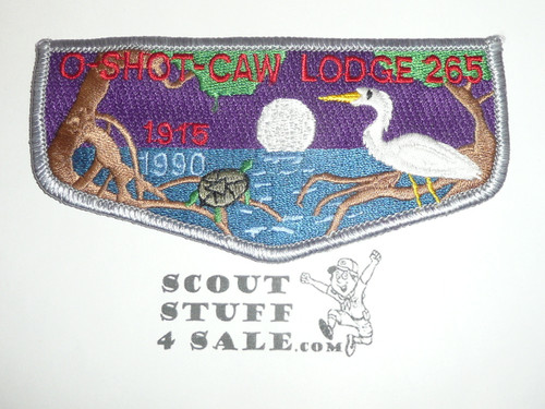 Order of the Arrow Lodge #265 O-Shot-Caw s17 OA 75th Anniversary Flap Patch