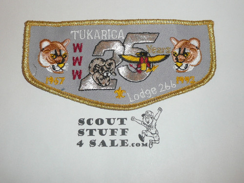 Order of the Arrow Lodge #266 Tukarica f16 25th Anniversary Flap Patch