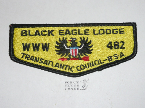 Order of the Arrow Lodge #482 Black Eagle s6 Flap Patch, used