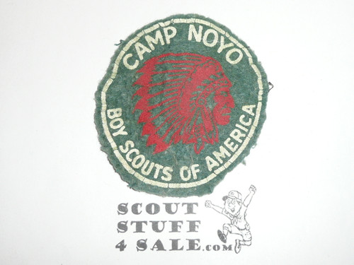 Camp Noyo Felt Camp Patch, Sonoma-Mendocino Area Council, 1940's, Lite wear and felt has faded a bit