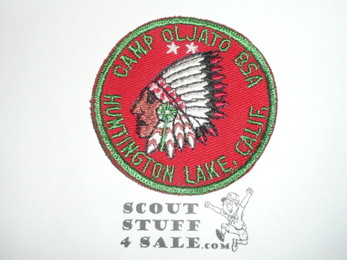 Camp Oljato Patch, Stanford Area Council, red twill with green c/e bdr