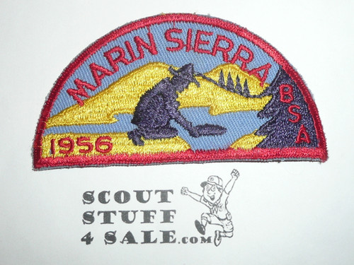 Camp Marin Sierra Patch, blue twill with red c/e bdr, 1956