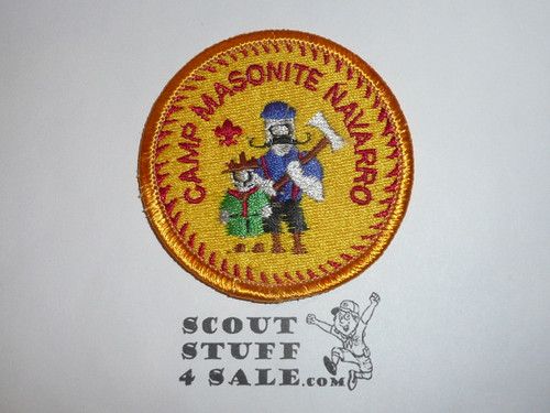 Camp Masonite Navarro Patch, San Mateo Area Council, yellow enbroidery with yellow bdr