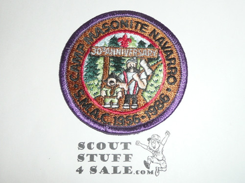 Camp Masonite Navarro Patch, San Mateo Area Council, 30th Anniversary, 1986, purple bdr
