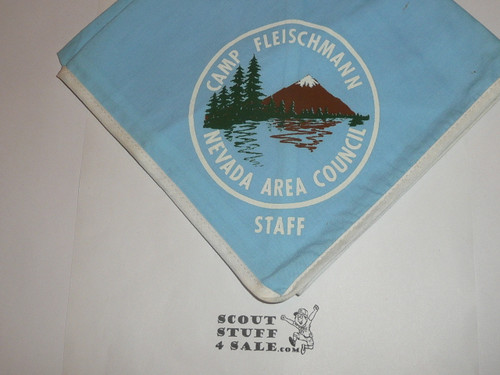 Camp Fleischmann STAFF Patch, Nevada Area Council, lt blue with white piping