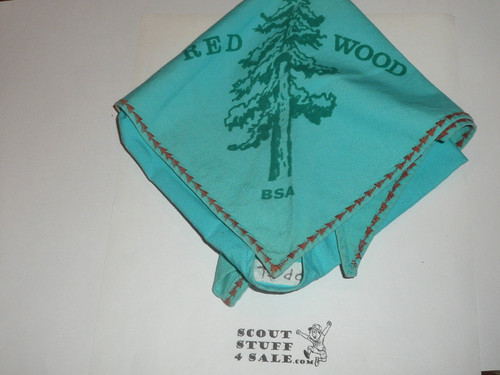 Camp Redwood Neckerchief, BSA, California, Embroidered Edge, RARE, lite use