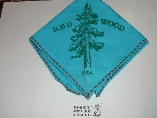 Camp Redwood Neckerchief, BSA, California, Embroidered Edge, RARE