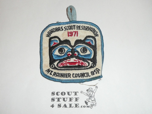 Camp Hahobas Scout Reservation Patch, Mount Rainier Council, used