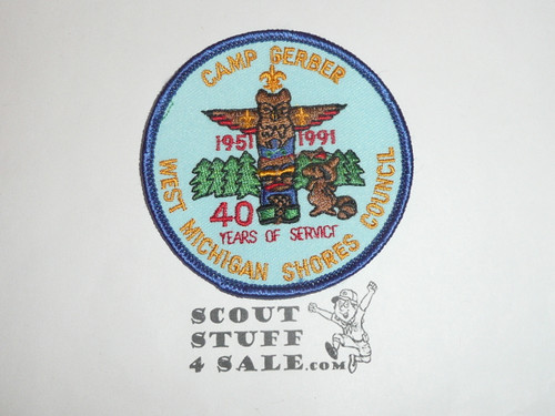Camp Gerber 40th Anniversary Patch, West Michigan Shores Council, 1991