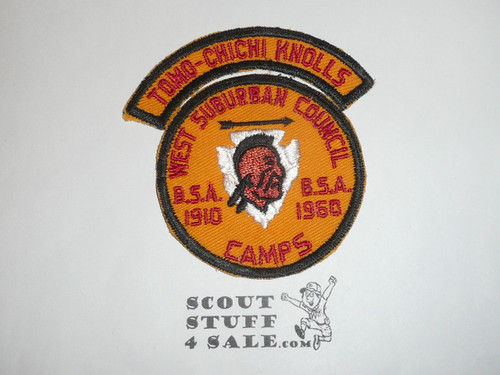 West Suburban Council Camps Patch with Tomo-Chichi Knolls Segment, 1960