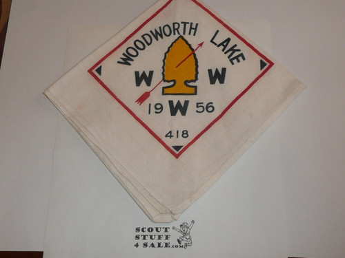 Order of the Arrow Area 2-D Conference Neckerchief, 1956, Woodworth Lake