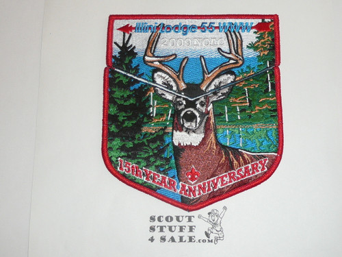 Order of the Arrow Lodge #55 Illini 2009 NOAC 2-piece Flap Patch, red bdr