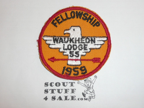 Order of the Arrow Lodge #55 Waukheon 1959 Fall Fellowship Patch