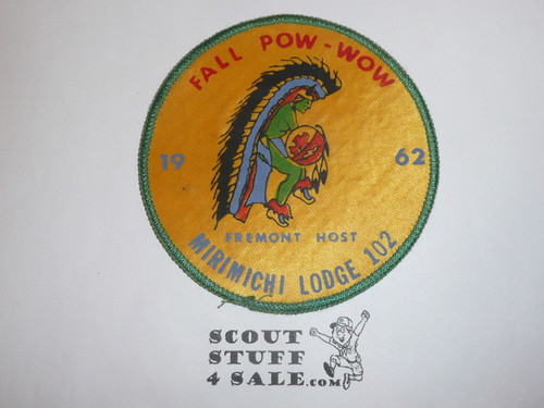 Order of the Arrow Lodge #102 Mirimichi 1962 Fall Pow Wow Patch