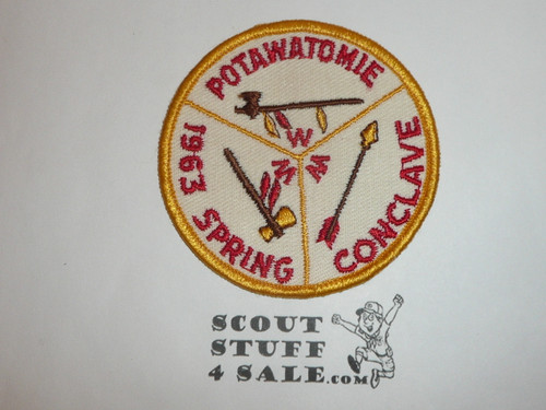 Order of the Arrow Lodge #63 Potawatomie 1963 Spring Conclave Patch