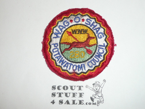 Order of the Arrow Lodge #280 Wag-O-Shag r1 Round Patch, lite use