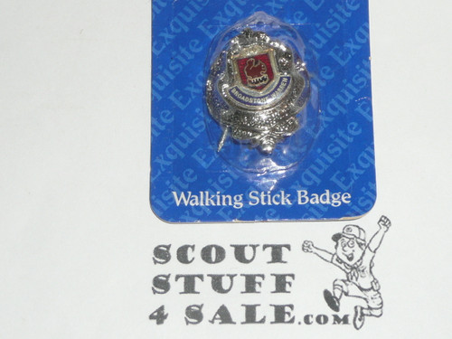 Broadstone Warren Crest Hiking Staff Emblem, Exquisite Company Nickel Plated