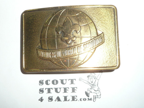 Wonderful World of Scouting Brass Belt Buckle