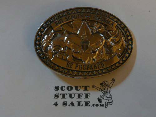 Boy Scout Emblem Cast Belt Buckle, Chrome Finish, Finely Detailed