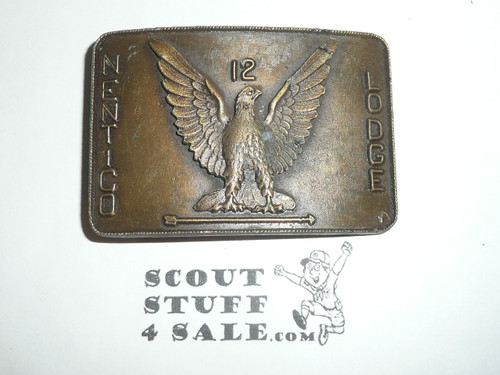 Order of the Arrow Lodge #12 Nentico Cast Bronze Boy Scout Belt Buckle