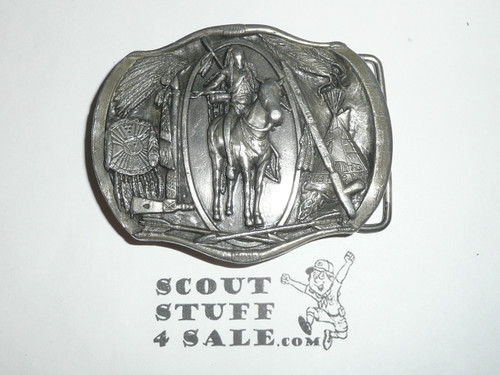 Cast Indian on Horseback Belt Buckle