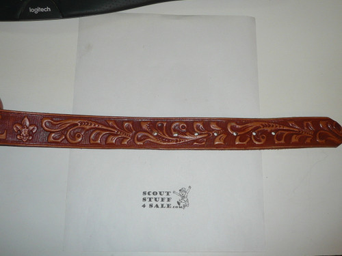 Boy Scouts of America National Camp School Tooled Leather Belt, Size 36, Unused