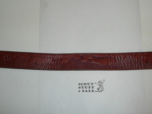 The Summit High Adventure Base Tooled Leather Belt with Philmont Brands, Size 36, Lite use