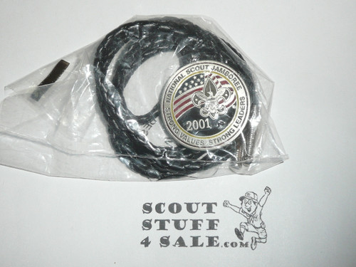 2001 National Jamboree Bolo Tie, Pewter with lanyard cord