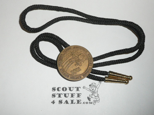 2001 National Jamboree Bolo Tie, Bronze with lanyard cord