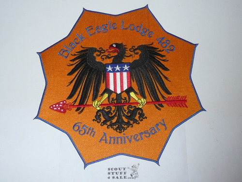 Order of the Arrow Lodge #482 Black Eagle j10 65th Anniversary Jacket Patch
