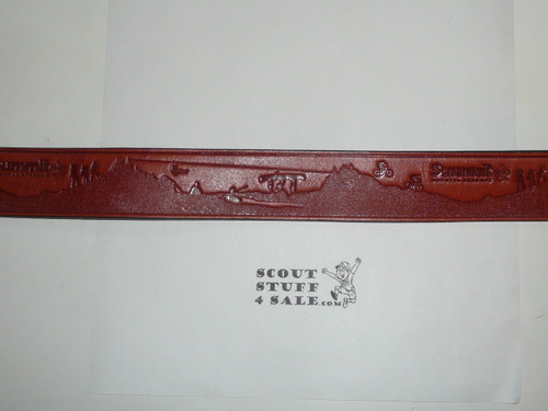 The Summit Bechtel Reserve High Adventure Base Tooled Leather Belt, Size 56, Unused