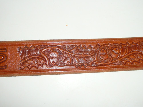 Philmont Scout Ranch, 2013 75th Anniversary Tooled Leather Belt, 46" waist, Unused