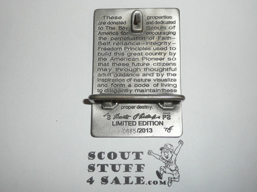 Philmont Scout Ranch, 2013 75th Anniversary Cast Pewter Belt Buckle, Boxed and numbered