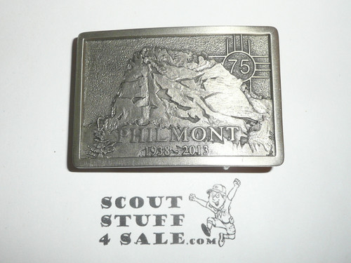 Philmont Scout Ranch, 2013 75th Anniversary Cast Pewter Belt Buckle, Boxed and numbered
