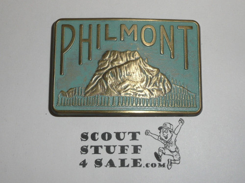 Philmont Scout Ranch, Cast Bronze Belt Buckle with Verde Finish