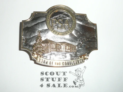 Philmont Scout Ranch, Staff Association 2013 75th Anniversary Cast Belt Buckle in Silver/Gold Finish