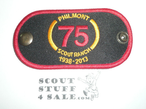 Philmont Scout Ranch, Embroidered Snap Neckerchief Slide, 2013 75th Anniversary