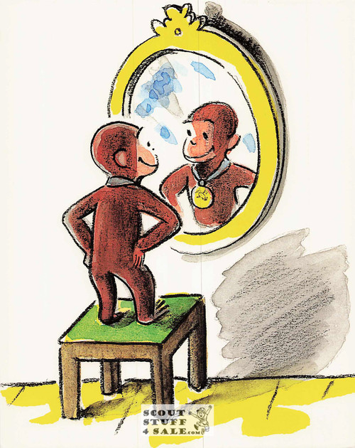 Curious George Cartoon Postcard by Classico San Francisco #228-002, 8x10"