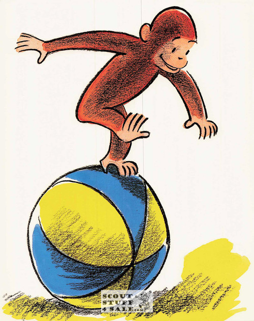 Curious George Cartoon Postcard by Classico San Francisco #228-003, 8x10"